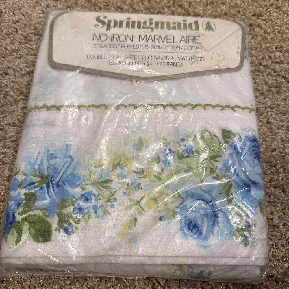 Vintage Marvelaire by Springmaid No Iron Double Flat Luxury Muslin 81x104"